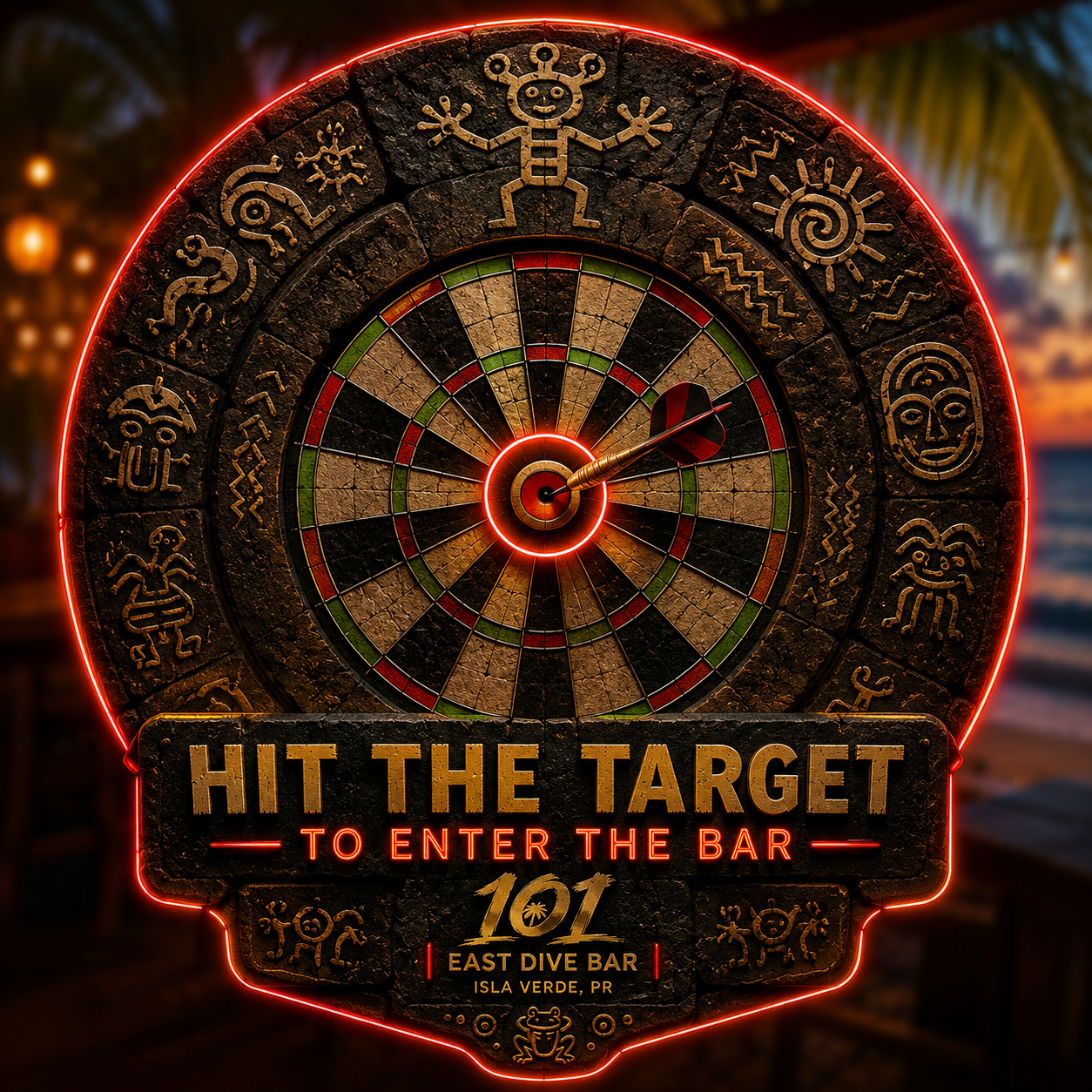 Hit the target to enter 101 East Dive Bar